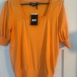 DKNY Women's Vibrant Orange Blouse